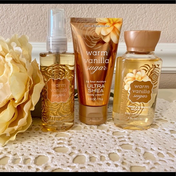 Warm Vanilla Sugar Bathbody Works Travel Size Set Nwt
